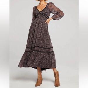 NWT Merrell Maxi Dress, Black Floral Print, Size Small